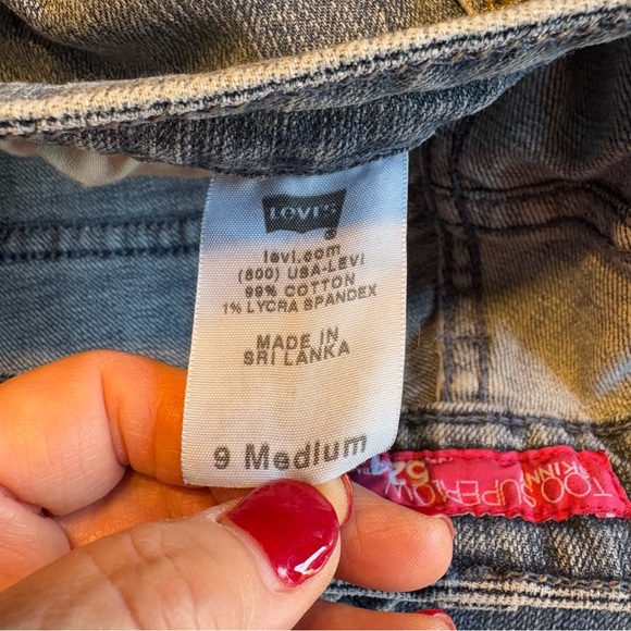 Levi's 524 Too Superlow Skinny Blue Jeans, Size 9 Medium Juniors - Picture 6 of 8